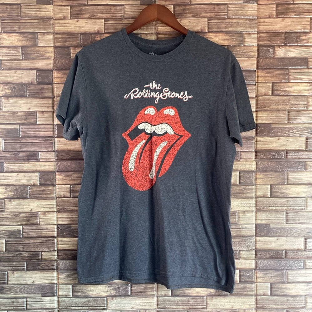 EUC The Rolling Stones Graphic Tee Tongue Crewneck Short Sleeve Gray Size Large